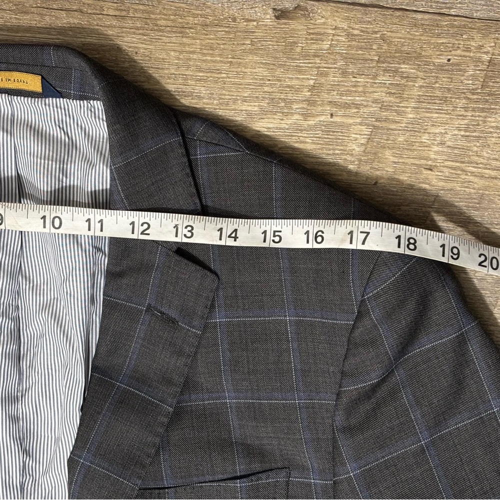 BROOKS BROTHERS Explorer Regent Fit Blazer 40L Gray Plaid Two Button Window Pane - Picture 9 of 11